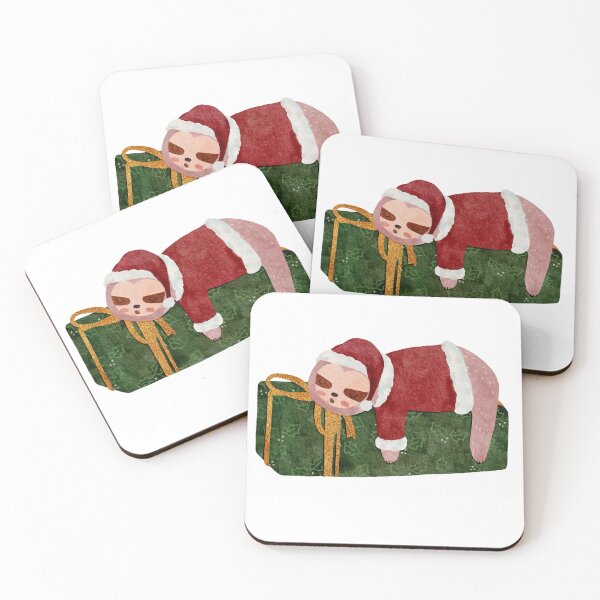 Artikelvorschau, Schlafendes Faultier im Weihnachtsmannkostüm entworfen und verkauft von Sabrina Coloma.
