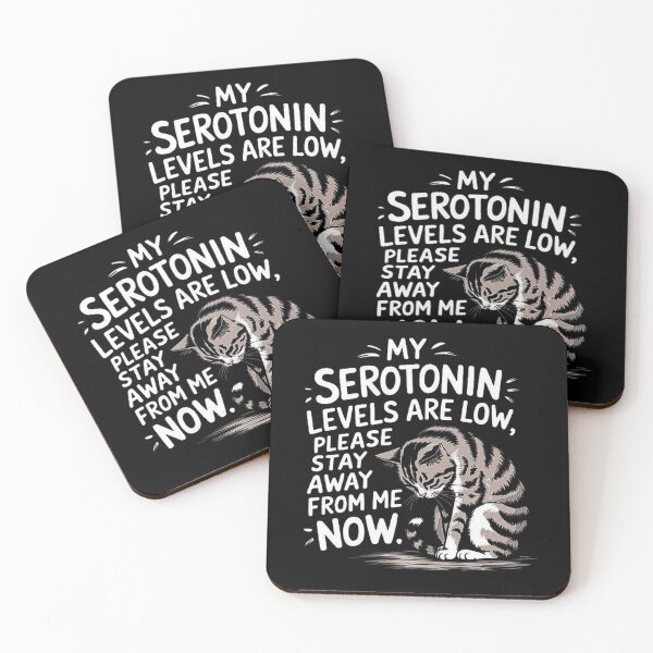 Item preview, Low Serotonin Levels: Depressed Cat Design for Mood Warning designed and sold by love3617.