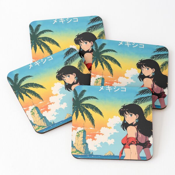 Item preview, Cancun Beach Mexico Cute Retro Anime Girl 80s Vintage Travel designed and sold by Retro-Anime9.