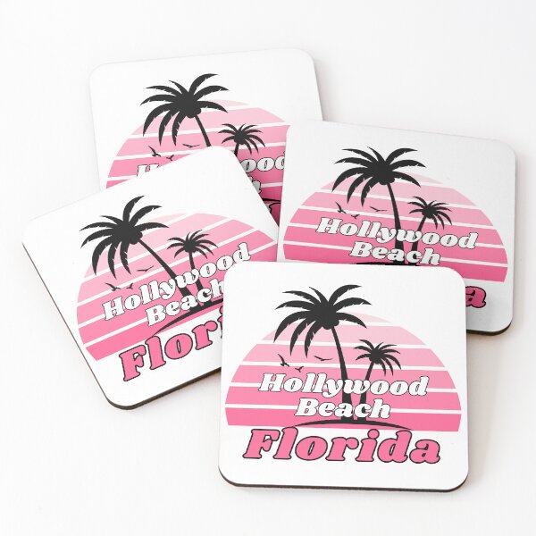 Item preview, Retro Cool Hollywood Beach Florida Palm Tree at Sunset Souvenirs designed and sold by karmdaf.