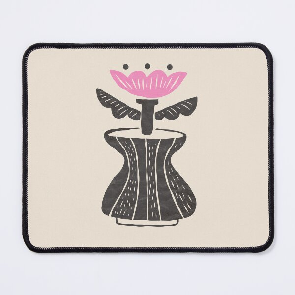Item preview, Modern Folk Flower Vase in Black and Pink designed and sold by Scrapbooking Stickers by Annomaria.