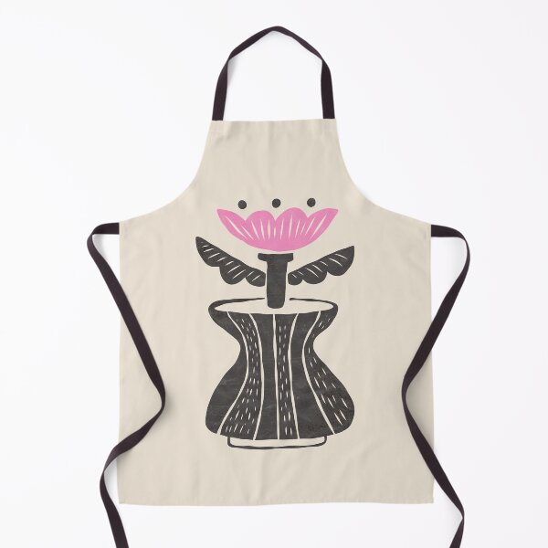 Item preview, Modern Folk Flower Vase in Black and Pink designed and sold by Scrapbooking Stickers by Annomaria.