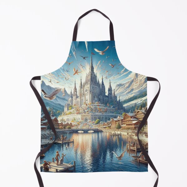 Item preview, Winter wonder: snow-capped peaks, crystal-clear lake and majestic church under bright sun designed and sold by FotoworldEdel.