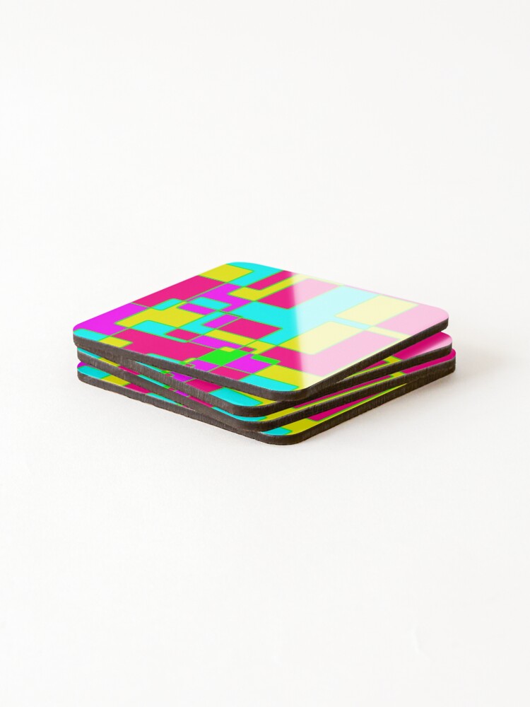 Thumbnail 4 of 5, Coasters (Set of 4), Psychedelic Dayglo Pattern designed and sold by Riccivela.