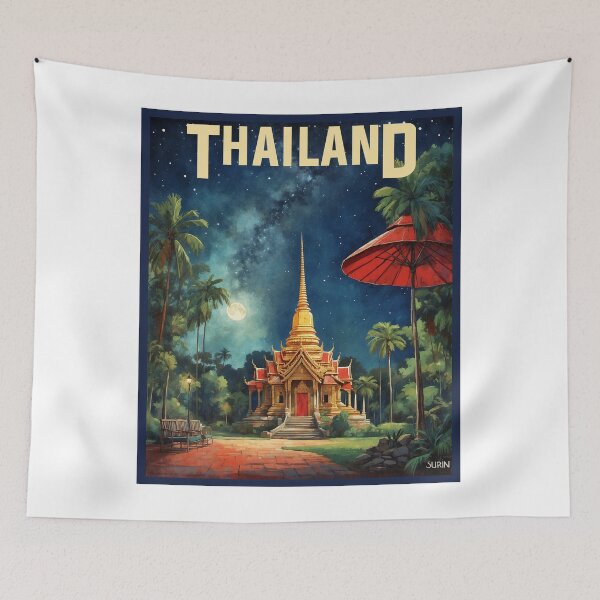 Item preview, Thailand Vintage Retro Travel Tourism designed and sold by TravelersGems.