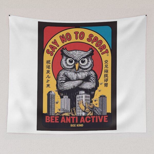Item preview, SAY NO TO SPORTS POSTER WISE OWL designed and sold by inkfluenceart.