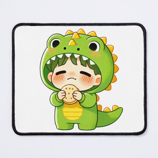 Item preview, Chibi Child in Dinosaur Costume Eating Cookie designed and sold by Little Care Studio.