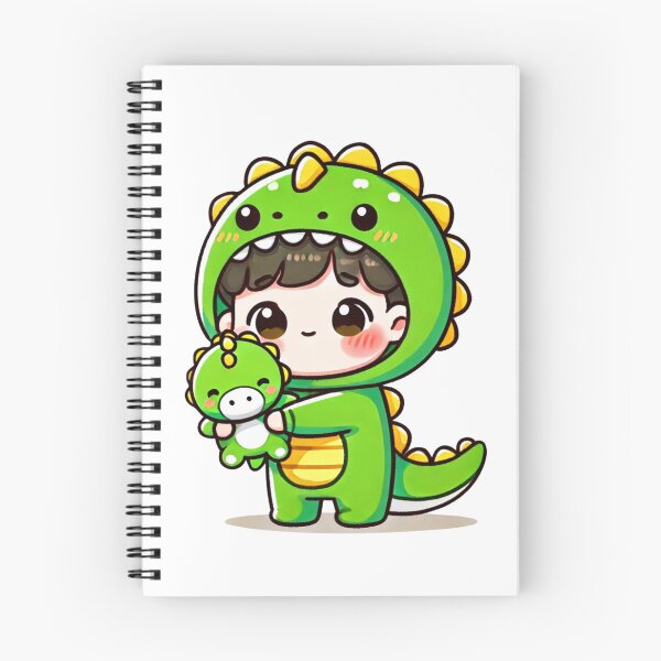Item preview, Chibi Child in Dinosaur Costume Holding Toy designed and sold by Little Care Studio.