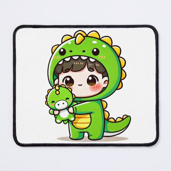 Item preview, Chibi Child in Dinosaur Costume Holding Toy designed and sold by Little Care Studio.