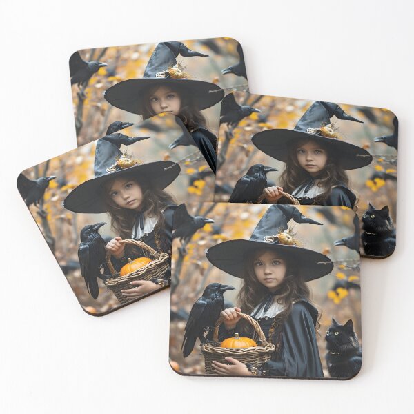 Item preview, Girl in witch costume designed and sold by Myfeathers.