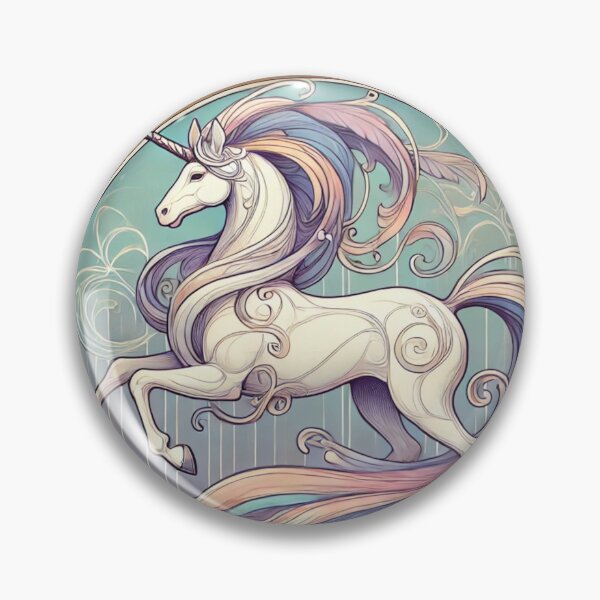 Item preview, Graceful Unicorn in Art Nouveau Style designed and sold by NSB-Design.