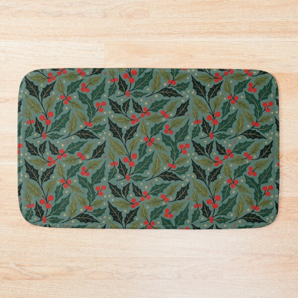 Item preview, Holly Leaves And Stars Retro Modern Background Pattern designed and sold by taiche.