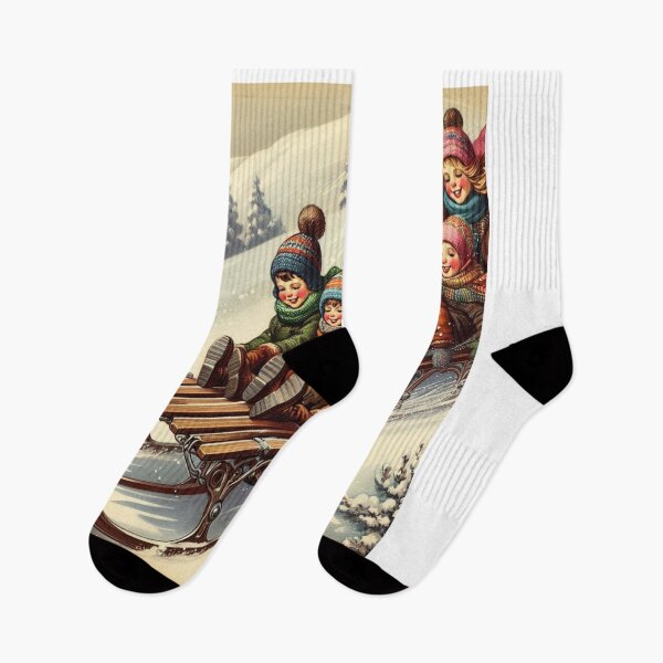 Item preview, Vintage Winter Sledding 4 designed and sold by harwoodkp.