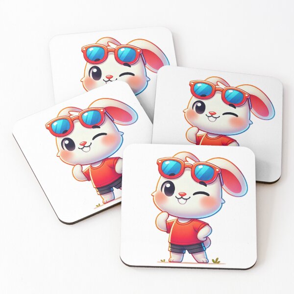 Item preview, Cool Bunny in Sunglasses and Red Shirt designed and sold by Little Care Studio.