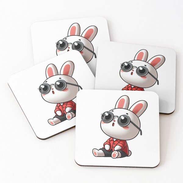 Item preview, Stylish Bunny in Sunglasses and Red Shirt designed and sold by Little Care Studio.