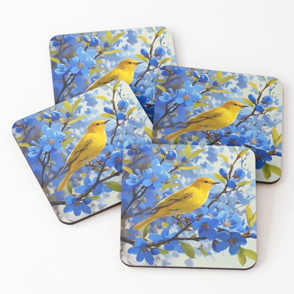 Item preview, Yellow warbler in tree designed and sold by Myfeathers.