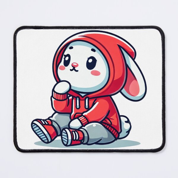 Item preview, Cute Bunny Sitting in Red Hoodie designed and sold by Little Care Studio.