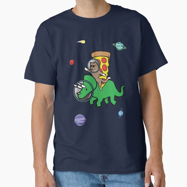 Item preview, Cat And Pizza Riding Triceratops In Space designed and sold by jezkemp.