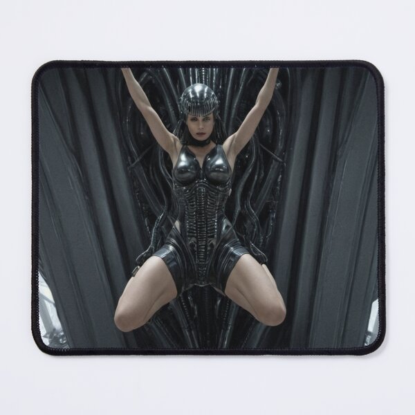 Item preview, Scifi H.R Giger inspired art of a woman attached to a cybernetic machine, cool cyberpunk art designed and sold by Vintage Designs +.