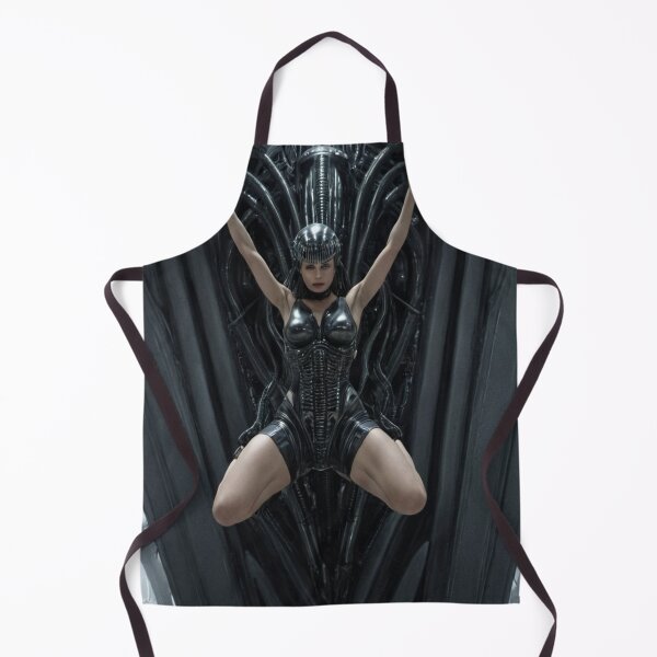 Item preview, Scifi H.R Giger inspired art of a woman attached to a cybernetic machine, cool cyberpunk art designed and sold by Vintage Designs +.