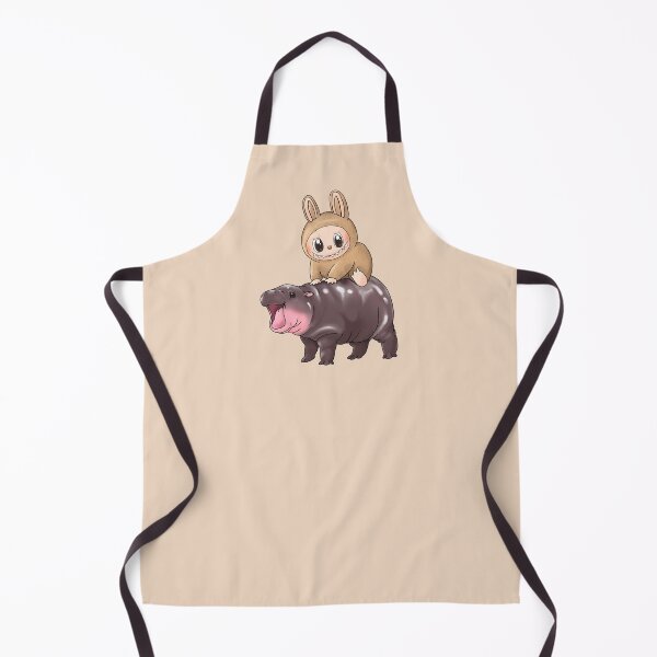 Item preview, Labubu Riding Moo Deng Macaron Soy Milk Baba Cute designed and sold by jepchan.