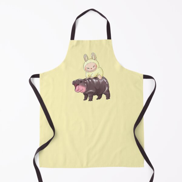 Item preview, Labubu Riding Moo Deng Macaron Yellow Sisi Cute designed and sold by jepchan.