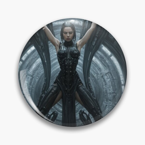 Artikelvorschau, Scifi H.R Giger inspirierte Kunst einer Frau, die an eine kybernetische Maschine angeschlossen ist, coole Cyberpunk-Kunst entworfen und verkauft von Vintage Designs +.