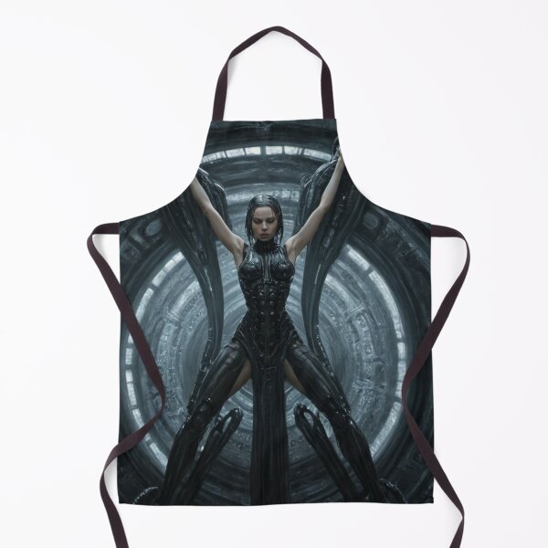 Item preview, Scifi H.R Giger inspired art of a woman attached to a cybernetic machine, cool cyberpunk art designed and sold by Vintage Designs +.