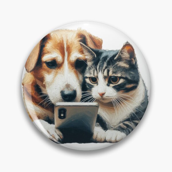 Aperçu de l'œuvre Chien, chat et téléphone créée et vendue par shymuscat.