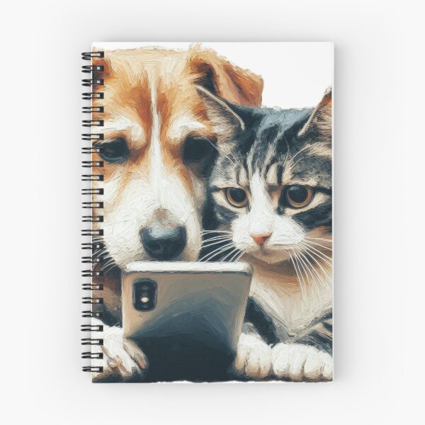 Aperçu de l'œuvre Chien, chat et téléphone créée et vendue par shymuscat.