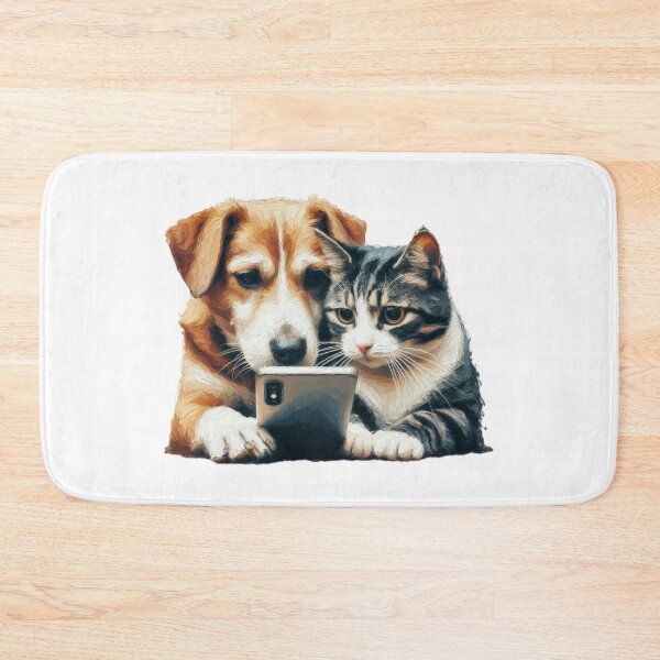 Aperçu de l'œuvre Chien, chat et téléphone créée et vendue par shymuscat.