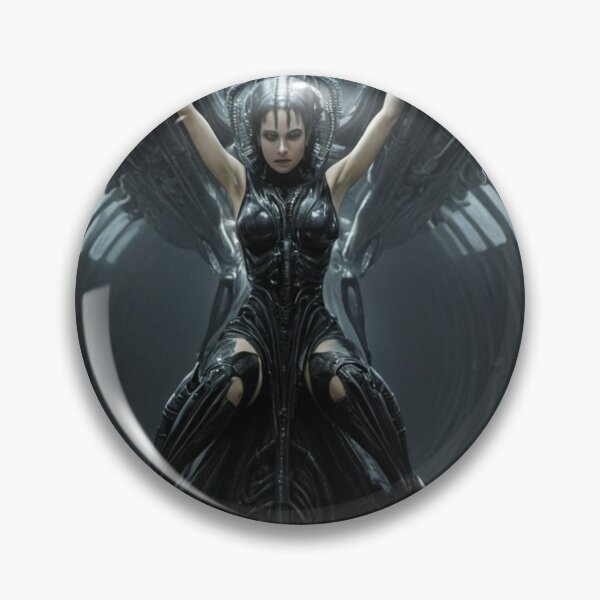 Item preview, Scifi H.R Giger inspired art of a woman attached to a cybernetic machine, cool cyberpunk art designed and sold by Vintage Designs +.