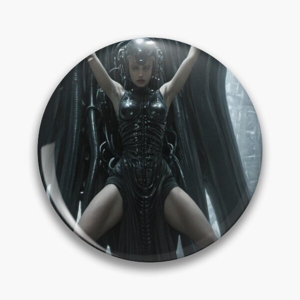 Artikelvorschau, Scifi H.R Giger inspirierte Kunst einer Frau, die an eine kybernetische Maschine angeschlossen ist, coole Cyberpunk-Kunst entworfen und verkauft von Vintage Designs +.