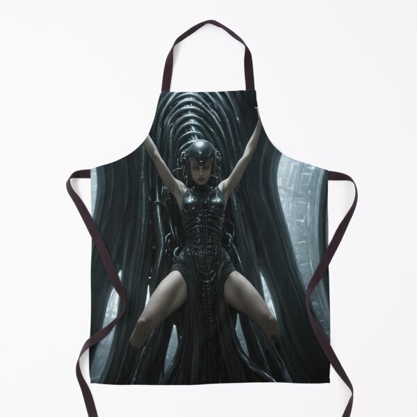Item preview, Scifi H.R Giger inspired art of a woman attached to a cybernetic machine, cool cyberpunk art designed and sold by Vintage Designs +.
