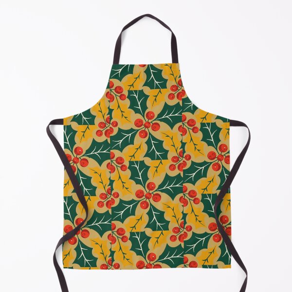Item preview, Holly Leaves Retro Modern Big Print Pattern designed and sold by taiche.