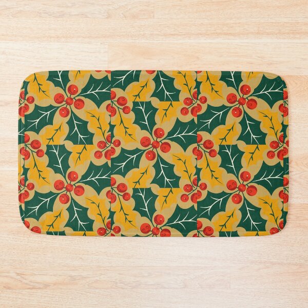 Item preview, Holly Leaves Retro Modern Big Print Pattern designed and sold by taiche.