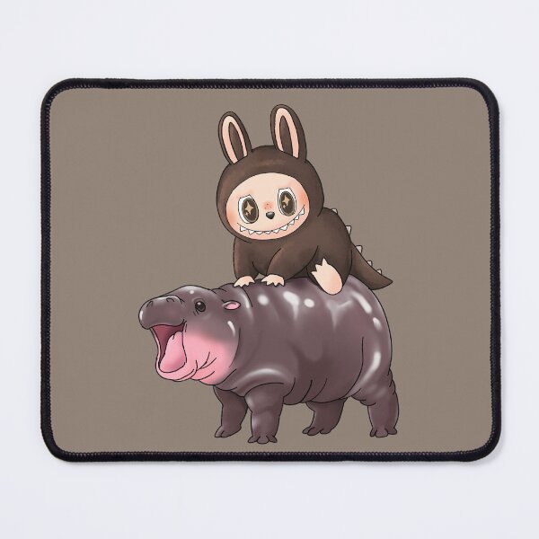 Item preview, Labubu Riding Moo Deng Macaron Zimomo Cute designed and sold by jepchan.