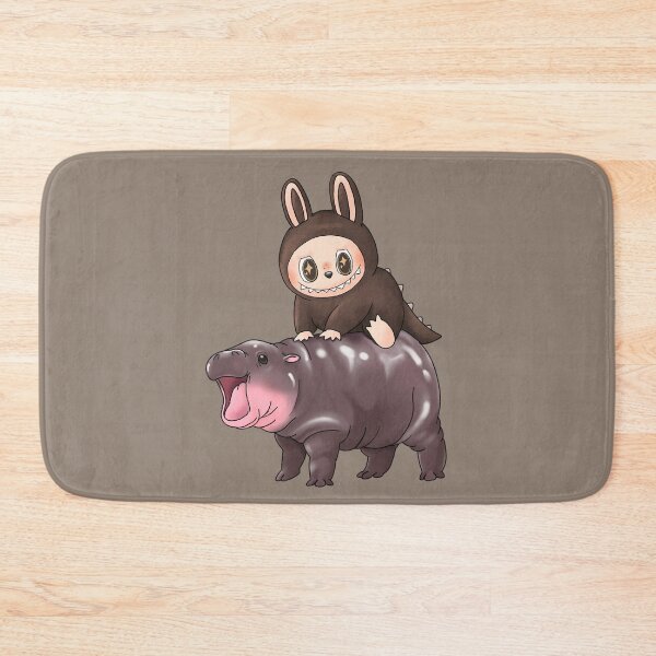 Item preview, Labubu Riding Moo Deng Macaron Zimomo Cute designed and sold by jepchan.
