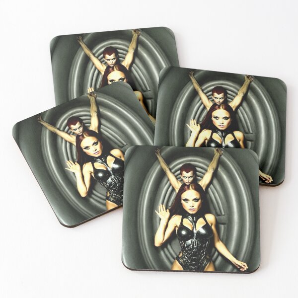 Item preview, Two scifi latex clad ladies posing avante garde artwork designed and sold by Vintage Designs +.