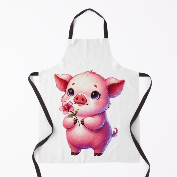 Item preview, Cute Pig Holding Pink Flower designed and sold by Little Care Studio.