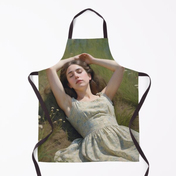 Item preview, Pretty girl reclining on a patch grass - after William-Adolphe Bouguereau French painter designed and sold by Vintage Designs +.