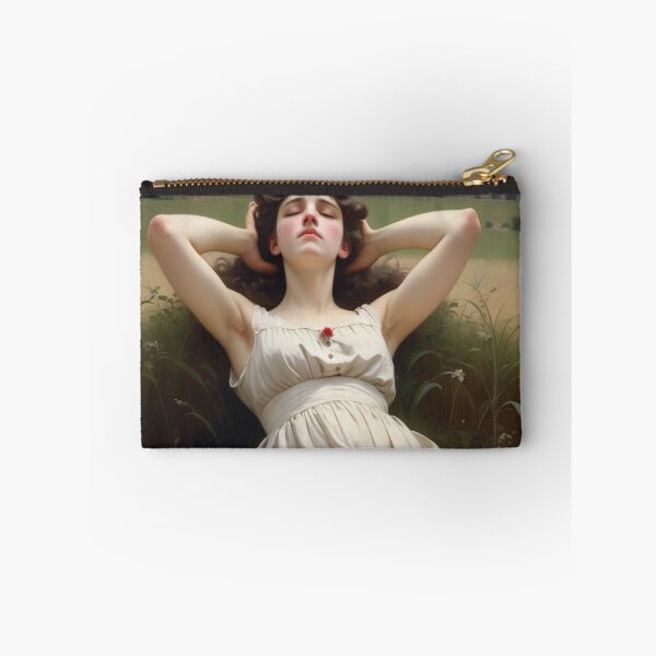 Item preview, Pretty girl reclining on a patch grass - after William-Adolphe Bouguereau French painter designed and sold by Vintage Designs +.