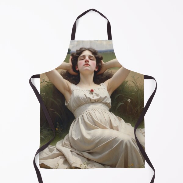 Item preview, Pretty girl reclining on a patch grass - after William-Adolphe Bouguereau French painter designed and sold by Vintage Designs +.