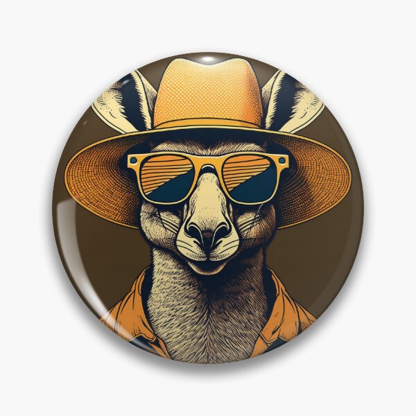 Artikelvorschau, Halbton-Känguru mit Sonnenhut entworfen und verkauft von Boxing Kangaroo Retail Company.