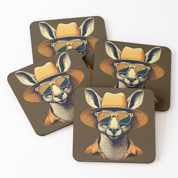 Item preview, Halftone Kangaroo in Sun hat designed and sold by Boxing Kangaroo Retail Company.