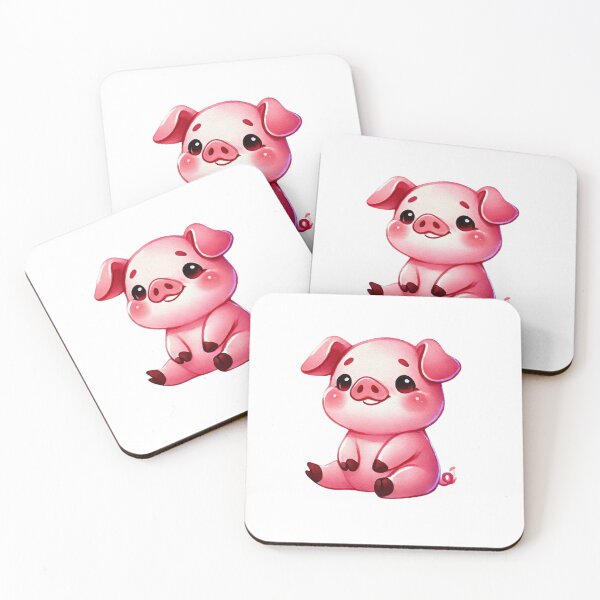 Item preview, Cute Pig Sitting with Happy Smile designed and sold by Little Care Studio.