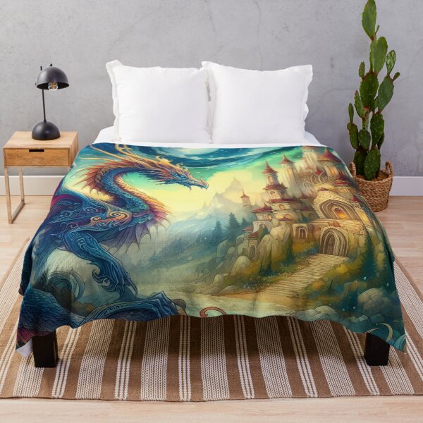 Item preview, Dragon Sentinel Guarding an Enchanted Castle Under the Moonlight designed and sold by Vitalka-uk.
