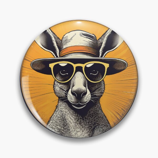 Artikelvorschau, Halbton-Känguru mit Sonnenhut entworfen und verkauft von Boxing Kangaroo Retail Company.