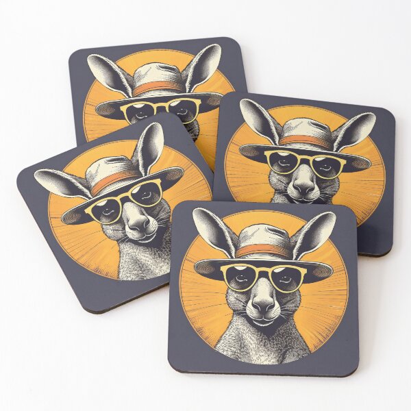 Item preview, Halftone Kangaroo in Sun hat designed and sold by Boxing Kangaroo Retail Company.