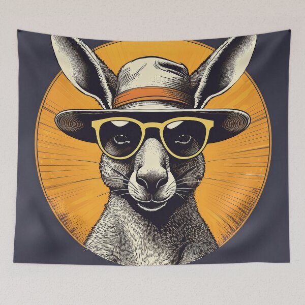 Item preview, Halftone Kangaroo in Sun hat designed and sold by Boxing Kangaroo Retail Company.